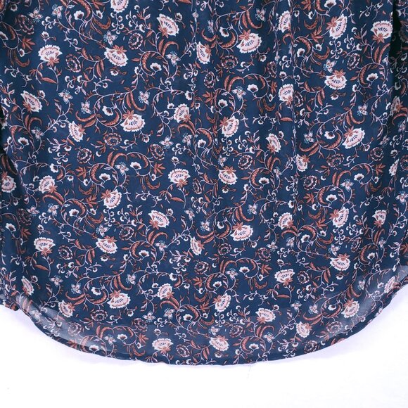 Where Are You From Multicolor Lightweight Sheer Floral Long Sleeve Blouse Small - Picture 13 of 15